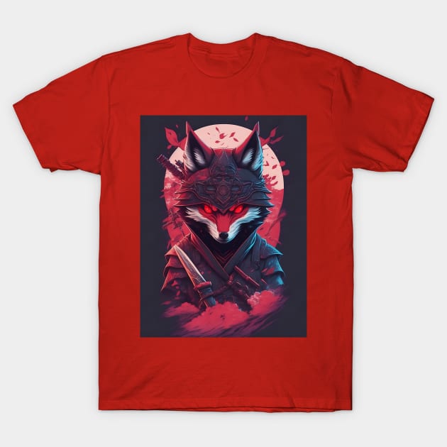 Evil Ninja Wolf T-Shirt by Morttuza